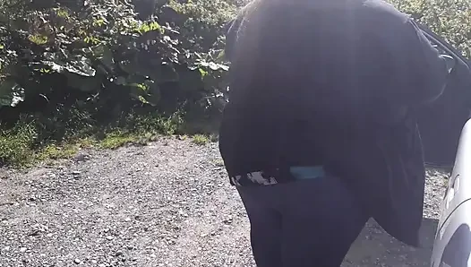 BBW SSBBW struggles to fit in car + bloopers
