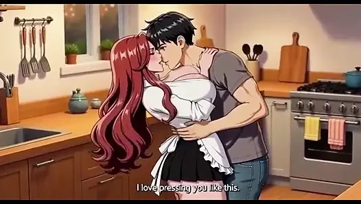 Big boobs stepmom seduced by stepson in kitchen