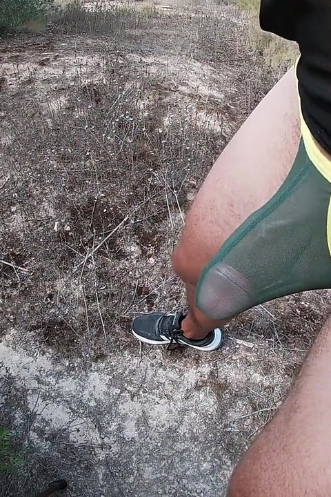 Jerking off in a Sheer Thong