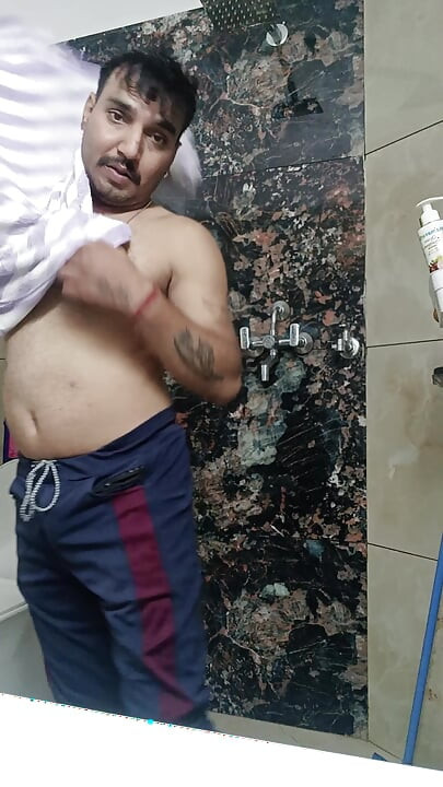 Indian desi man enjoy shower and masterbation show with neighbour