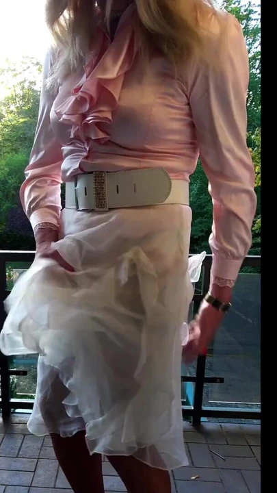 Epic moment from "Cumshot In Sheer Silk & Shiny Satin"