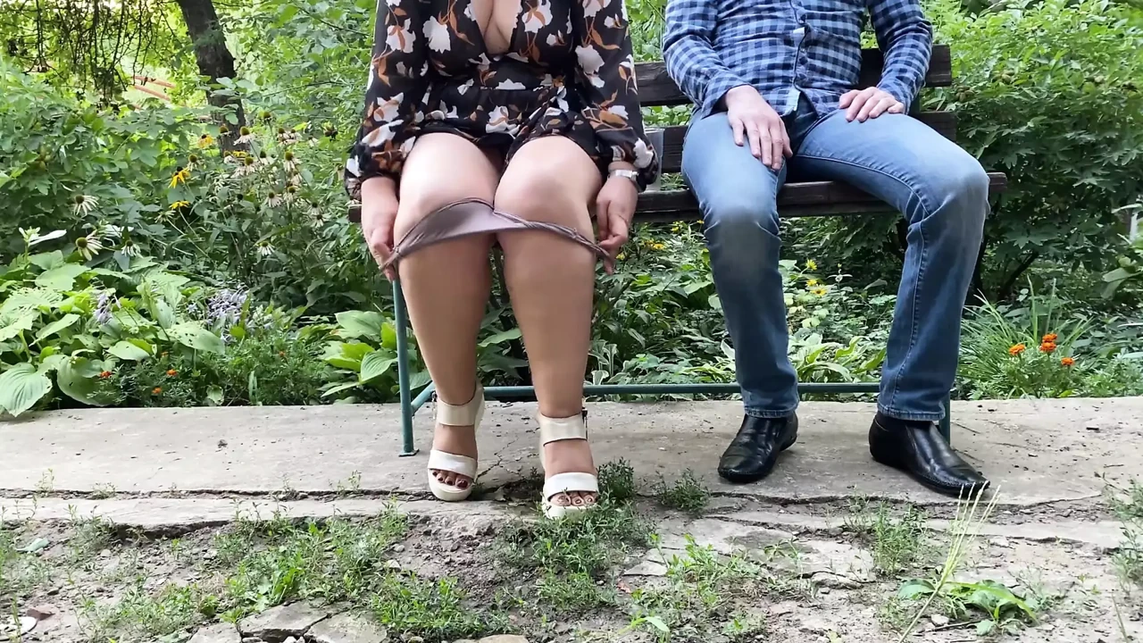 Hot nectar from my mother-in-law's pussy right outside