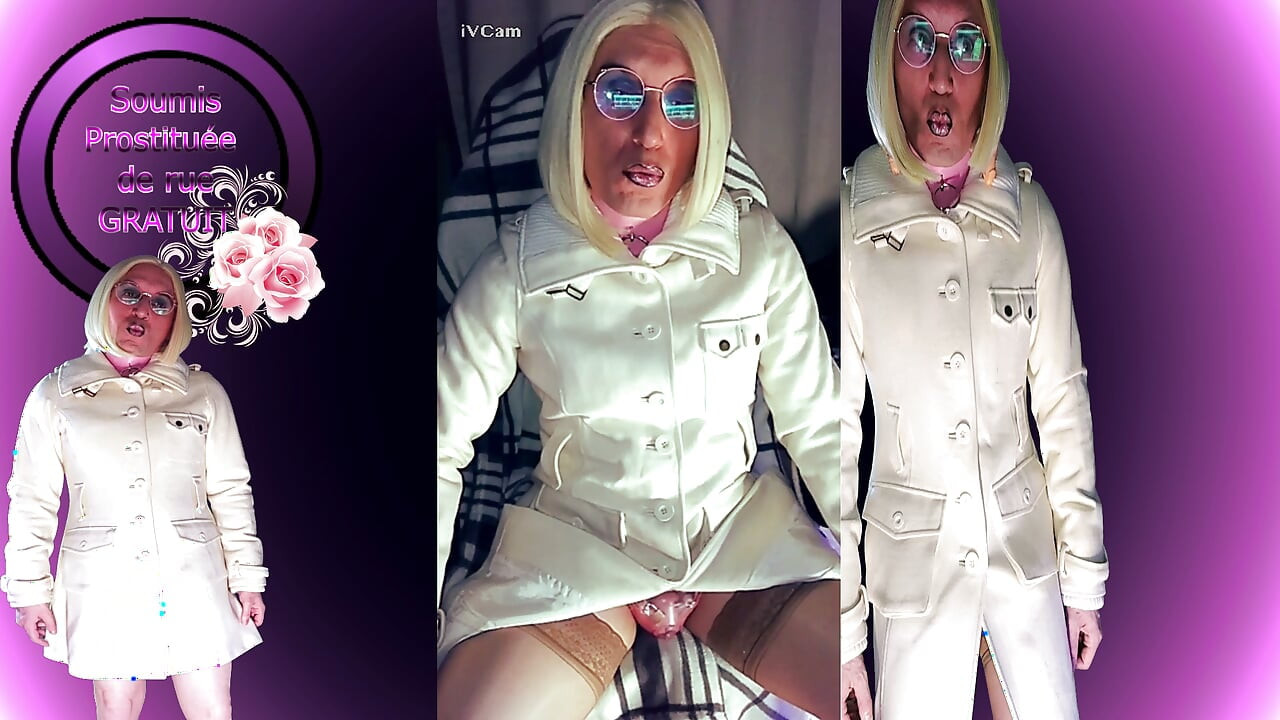 Elegant little street cum swatter prostitute showing off her cuckold head