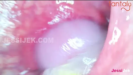 Sex education with Jessie and the Tantaly doll. An Endoscope in the Ass showing Creampie inside. JessiJek