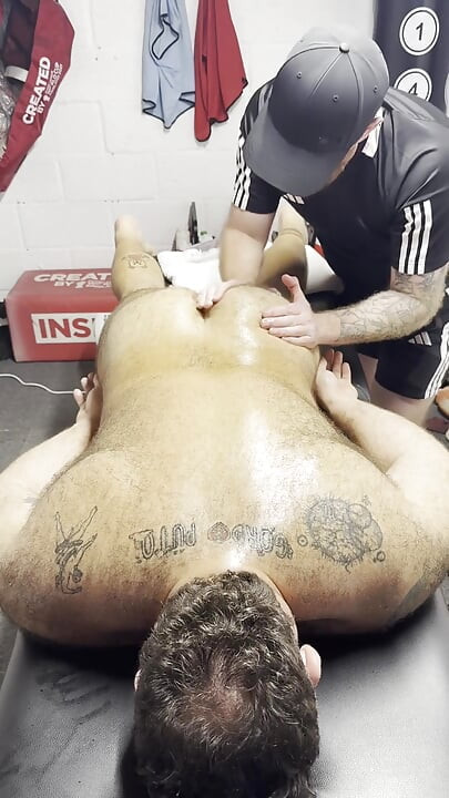 Locker Room Rubdown Ends with His Load Down Throat
