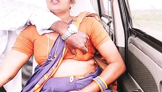 Indischer zimmermädchen-auto-sex. Schöne Saree Telugu Maid lange Fahrt zum Ficken mit House Woner. Pissendes video. Telugu dirtytalk.