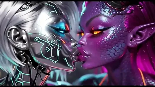 SchÃ¶ne aliens küssen auf schöner musik, Ai Animation