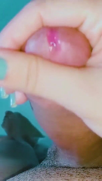 Emotional moment from "18 year old BABE gives a handjob to her college boyfriend"