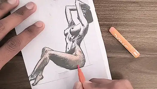 Индийская деревня дези, горячая романтическая девушка с рисунком бойфренда