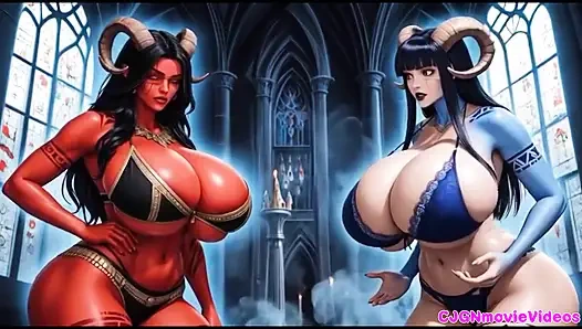 Die dämonenkönigin bestraft ihre scheren, Ai animation