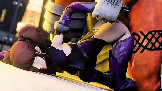 3D Girl warrior got taken by monster