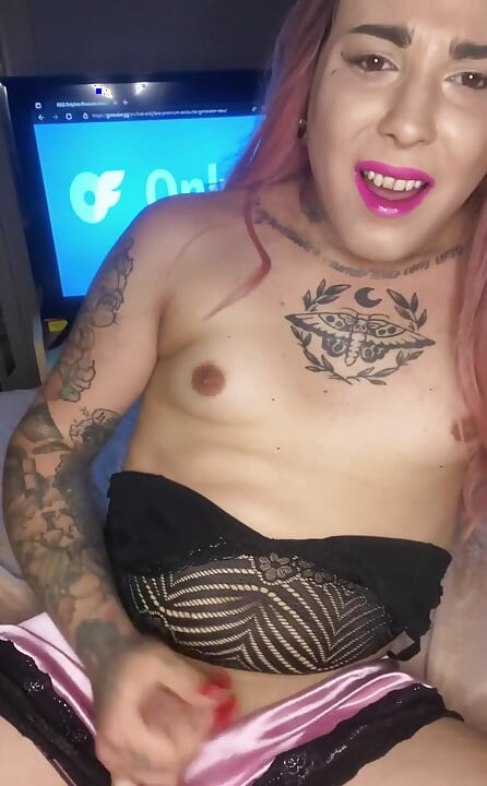 Jerking off in sexy pajamas