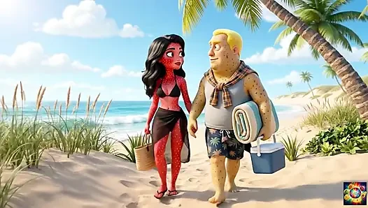 Leidenschaft am strand bei Sonnenuntergang - AI Hentai ASMR