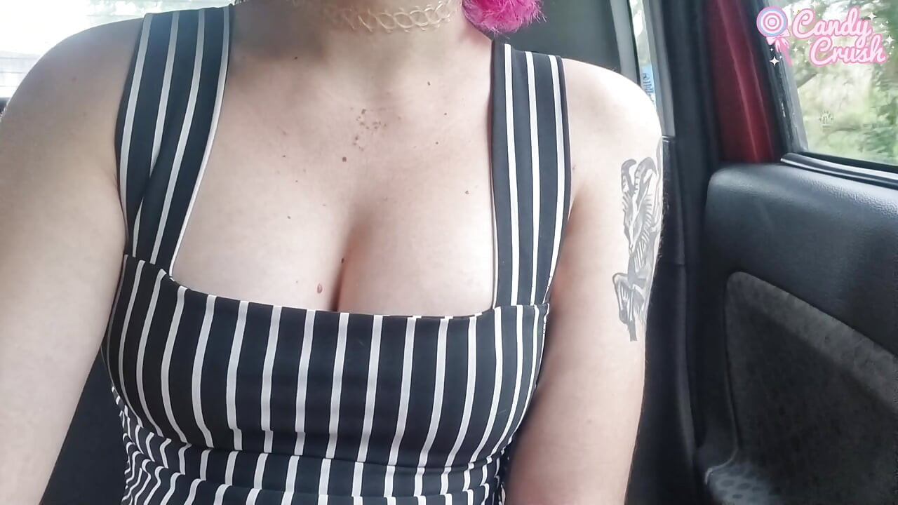 Pregnant Teen Slut Showing off in the Uber