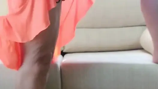 My stepmother trimming her hair and showing off to the street, filmed and sent me and asked if it was good.