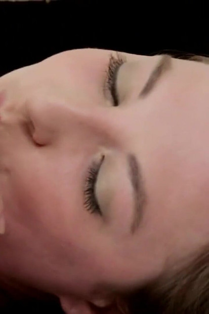 Brunette masturbating on the washing machine