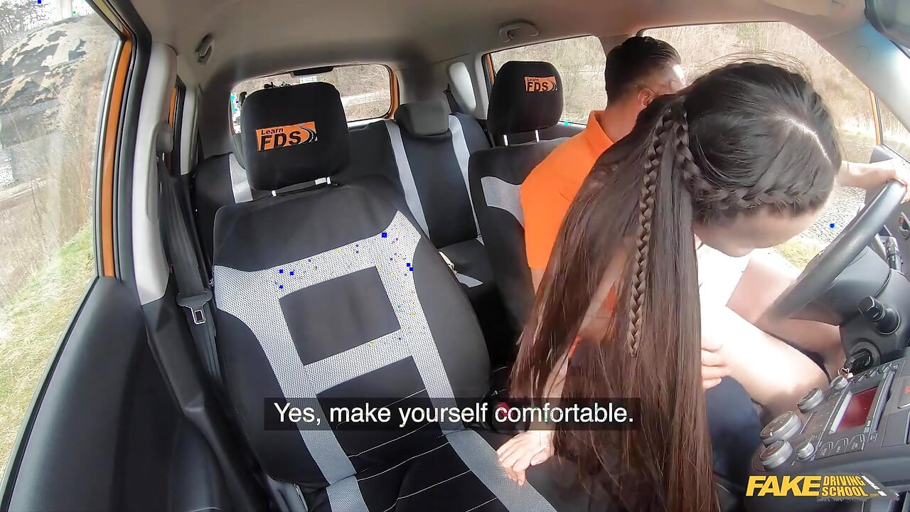 Fake Driving School - Asian Learns How to Drive Stick and Takes Big Load