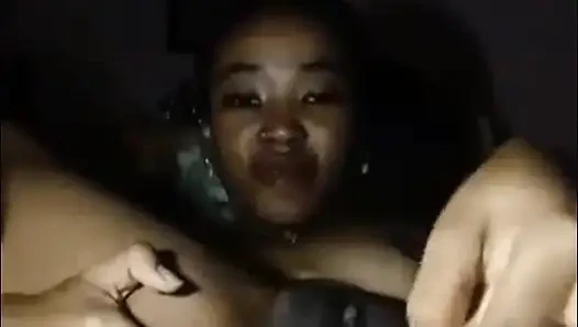Sexy black GASY has fun with a big cock