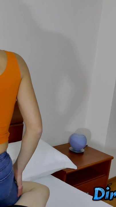 Tight jeans face sitting brunette