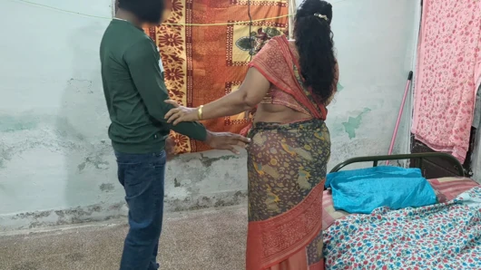 Mathvan, Who Lives in the Same House, Saw the House Owner’s Wife Wearing Panties and Wants to Taste Her.