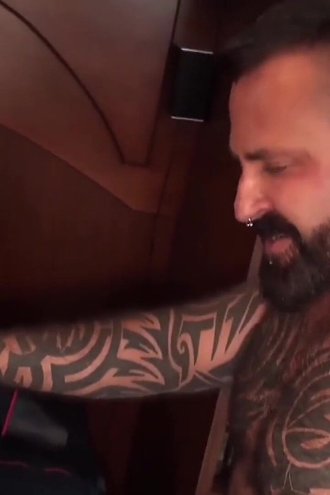 BEARFILMS - Tattooed bear Marc Angelo barebacks chubby stud
