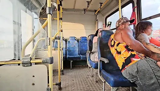 A SHAMELESS COUPLE RIDING IN PUBLIC TRANSPORT AND BACKSEAT PASSENGER FILMING EVERYTHING