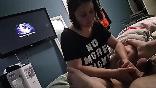 Gf assfucked me with giant dildo and bj leading to huge cumshot+Cumkiss