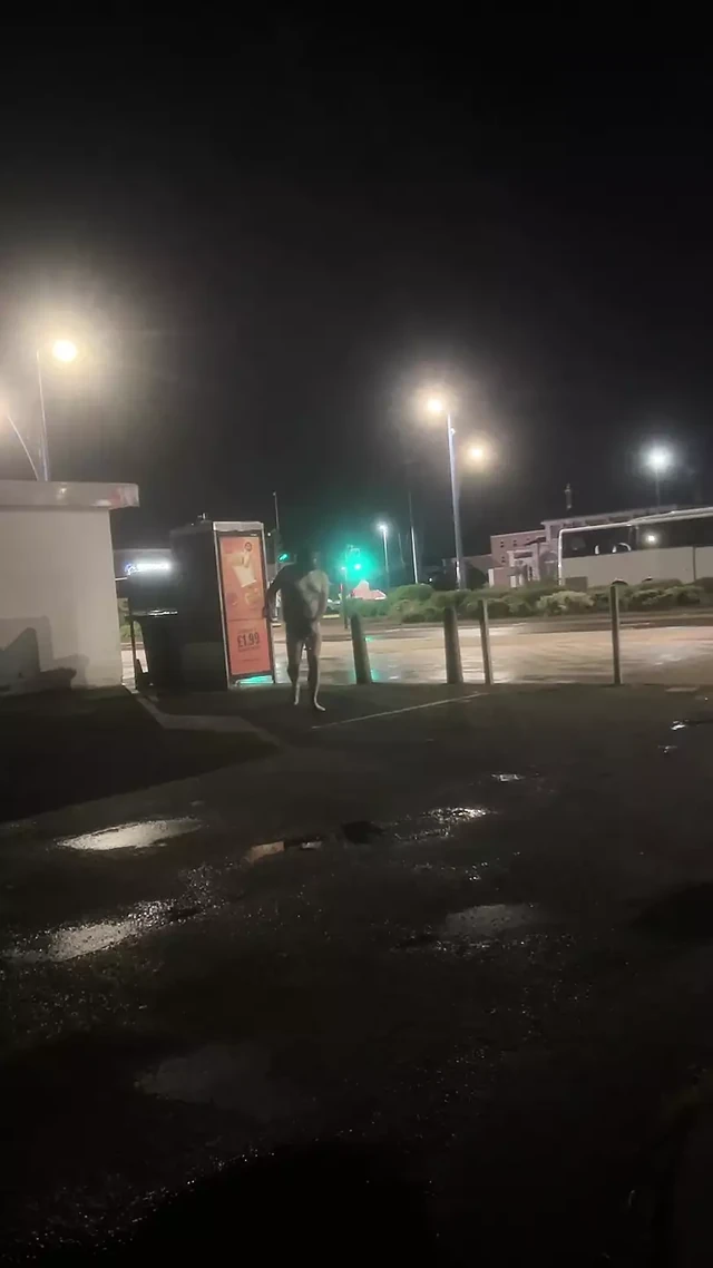 Naked gas station walk
