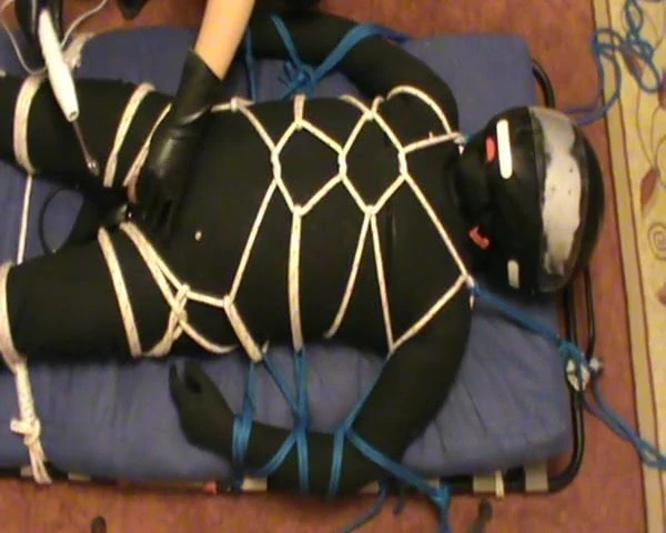 In a full rubber - CBT and jerk off