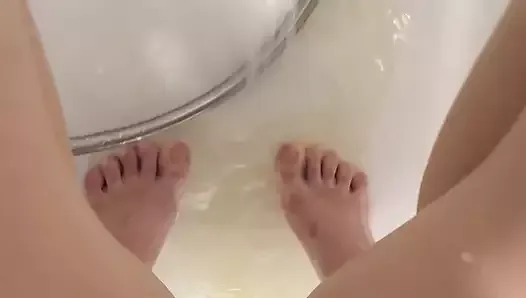 oh very big feet touching your dick