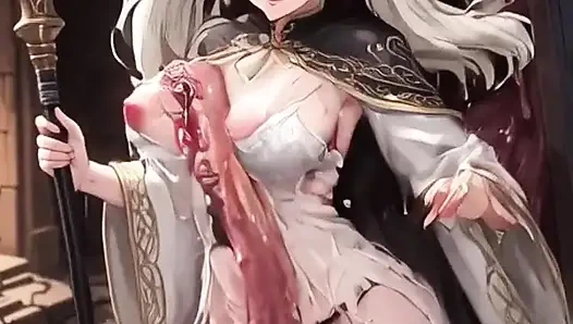 White-haired elf trapped in mimic box