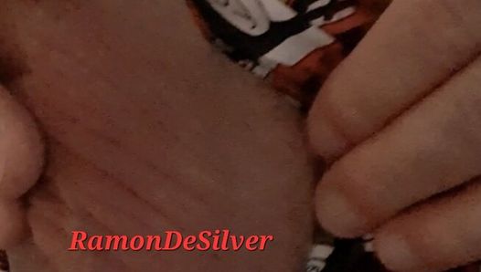 Master Ramon pisses and jerks off in sexy satin shorts and squirts his divine sperm milk directly into your slave's mout