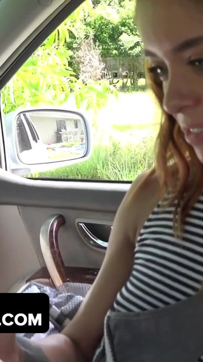 Captivating moment from "Dadcrush - Sexy Brunette Chick Got Stuck In Window And Gets Some Push And Spank From Behind"