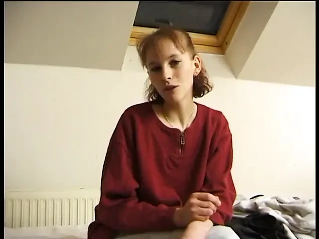 Casting brunette teen with small tits teasing solo