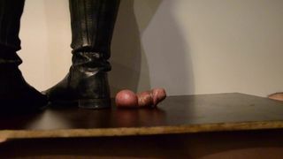 Cock Ball stomping black boots