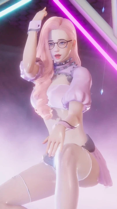 Powerful moment from "MMD Purple Kiss - Nerdy Seraphine Sexy Kpop Dance League of Legends Hentai"
