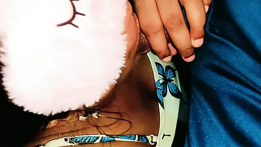 Indian Bhabhi sucking Brother in law big dick till cum in her mouth yummy ! Close up blowjob video