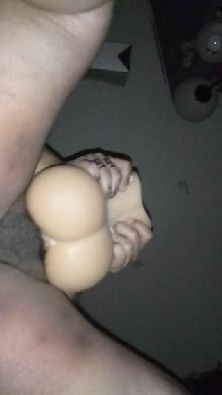 Fucking rubber pussy & cumming hard