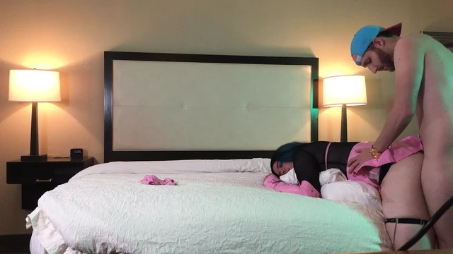 TS in Chastity Fucked Doggystyle