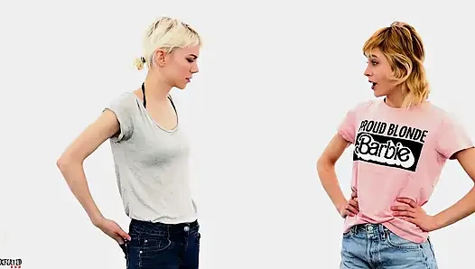 Lilith and stella - pelajaran bertarung cewek hot rambut pirang bertato