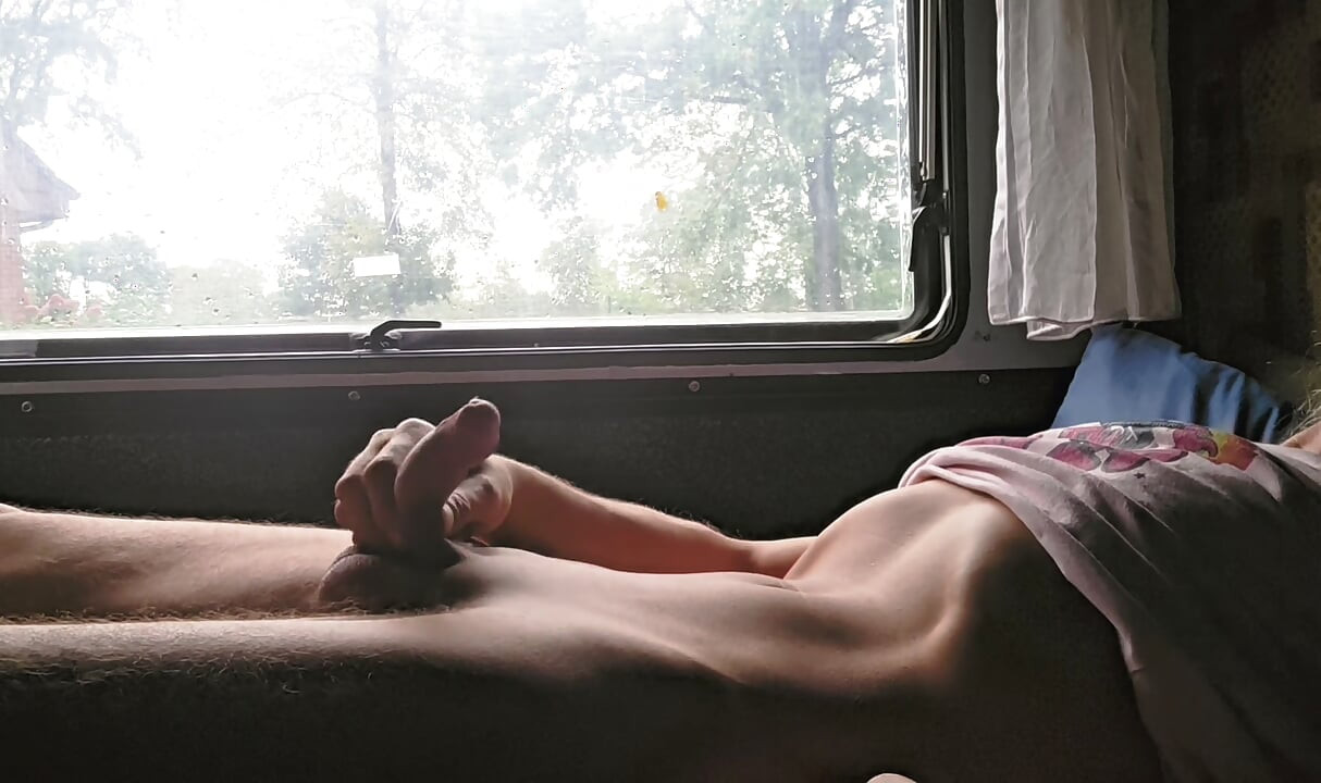 Skinny boy jerking off to Huge cumshot on his belly