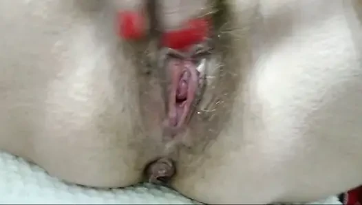 Very beauty cums on a chair