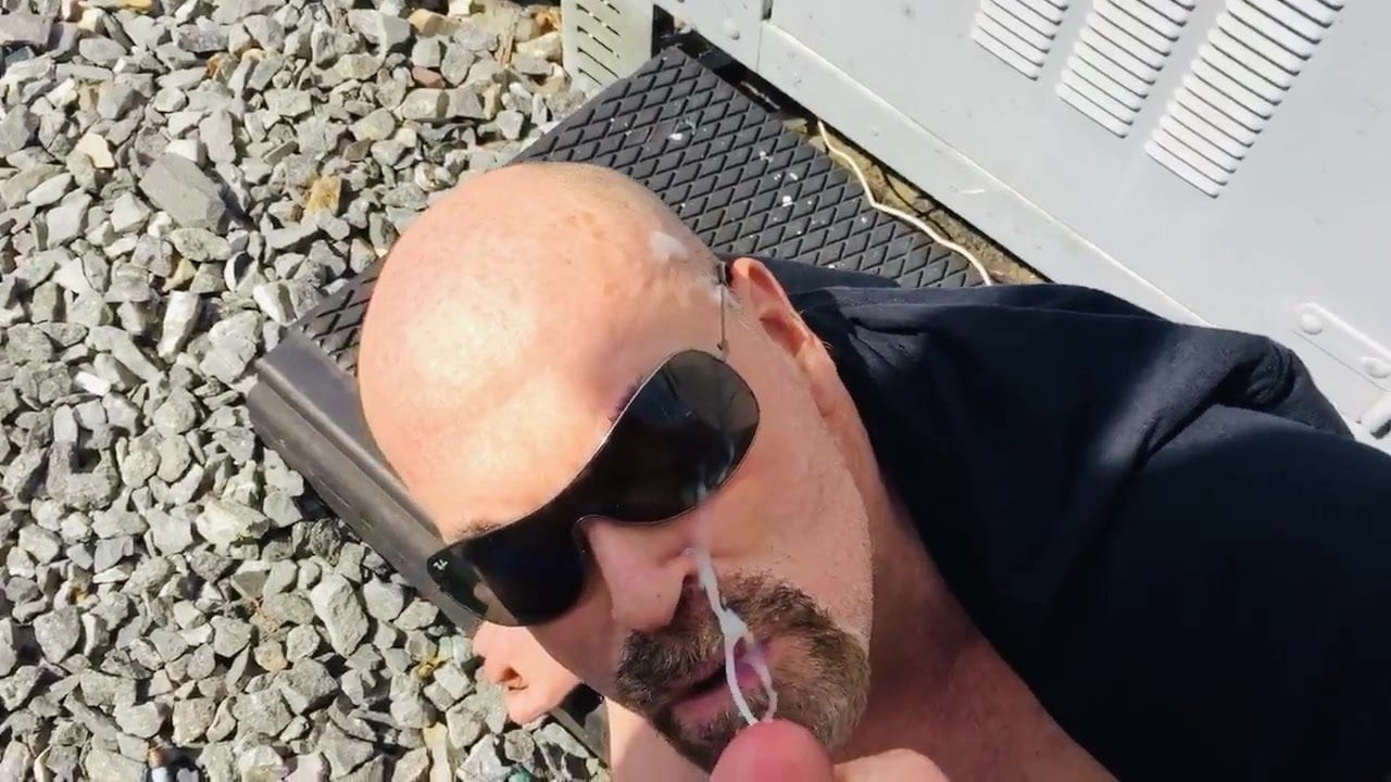 Hairy man facial outside