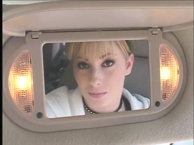 Blonde beauty in black fishnets lowers her asshole onto hot dude's cock