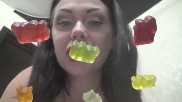 Consuming Gummies From the Glass!