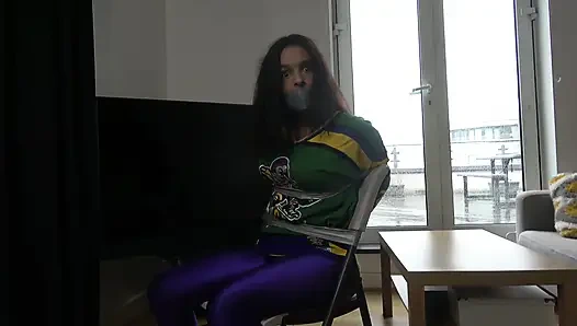 Latina in: Hockey Team Member Taped up to a Chair and Tape Gagged! (4k)