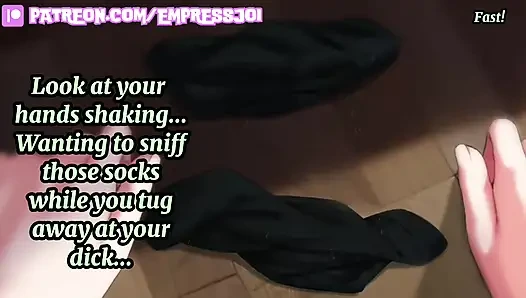Femdom Hentai JOI: You are Addicted to my Superior Smelly Socks...