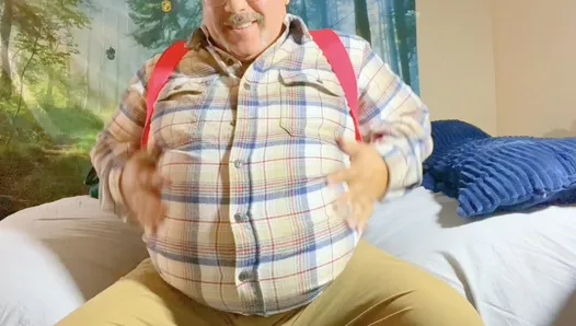 Old Man Farmer shows Fat ass with BIG BIG LOAD