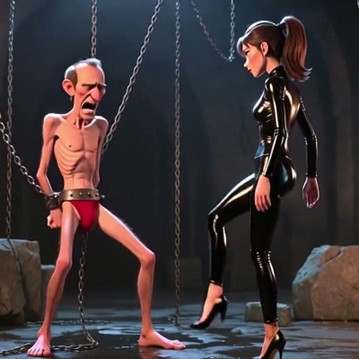 Ballbusting - Dominatrix Kicks Bound Man's Balls
