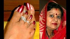 मसालेदार भारतीय चाची चाहता है यह पर उसके पैर और चेहरे